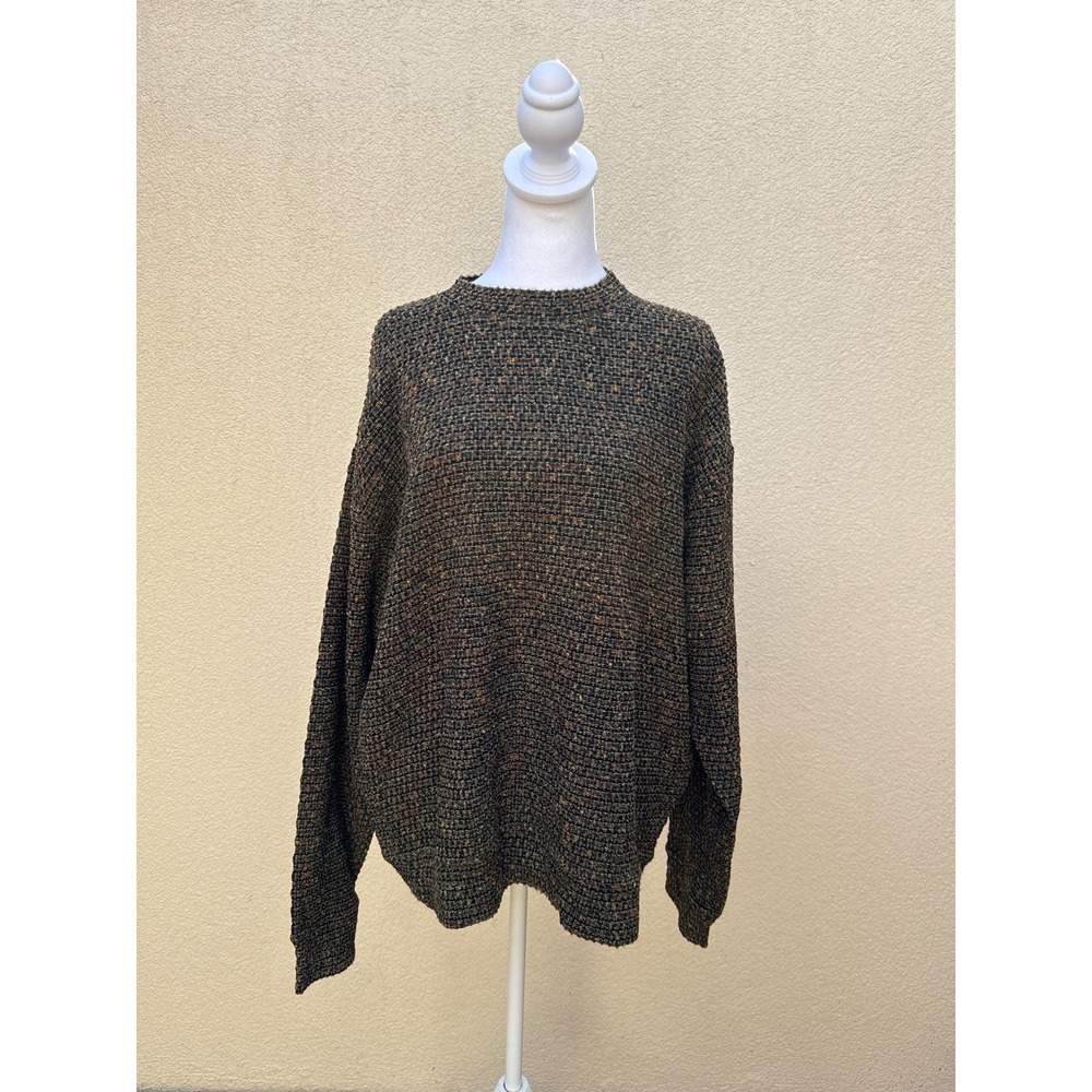 JHANE BARNES menswear colorful Japanese woven tweed crewneck sweater